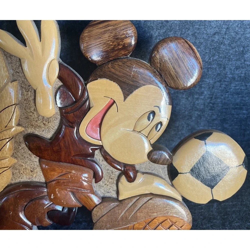 VINTAGE Mickey Mouse Soccer Wooden Picture Frame 14